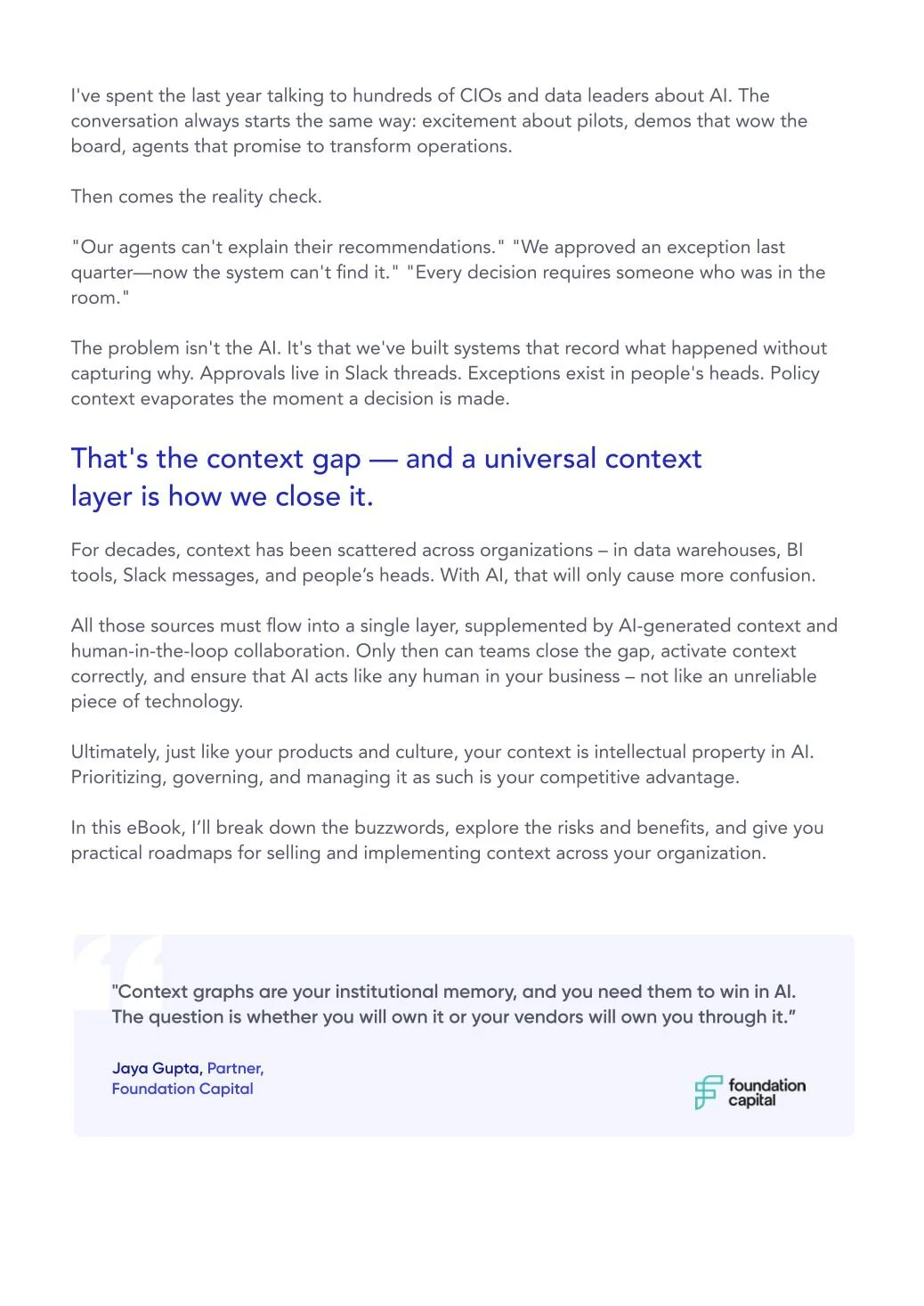 An intro to the context gap