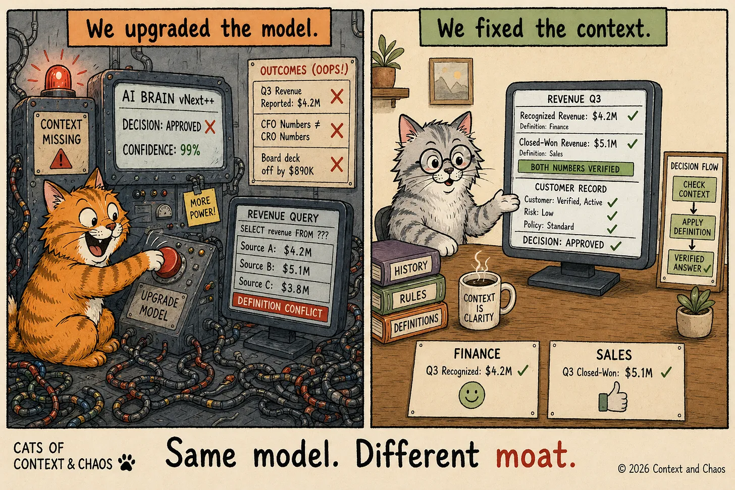 Upgrading the Model vs Fixing the Context | Source: Context & Chaos
